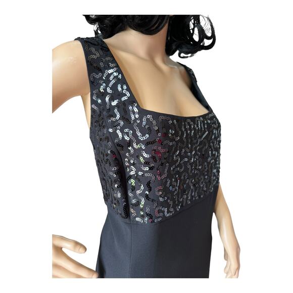 Tahari Arthur S. Levine Black Sequin Sleeveless Square Neckline dress size 20W - Picture 3 of 12